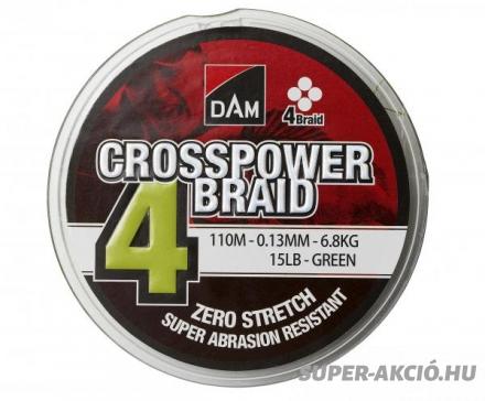 Dam Crosspower 4X Braid 110m 0,13mm Fonott Zsinór 2