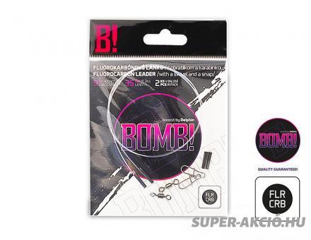 Delphin Bomb Fluorocarbon Rablóhalas Előkék 35cm 9Kg 2db 2