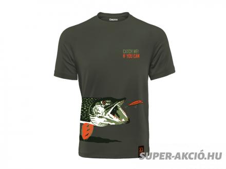 Delphin Catch Me Csuka Mintás Horgász Póló XXL-es 2