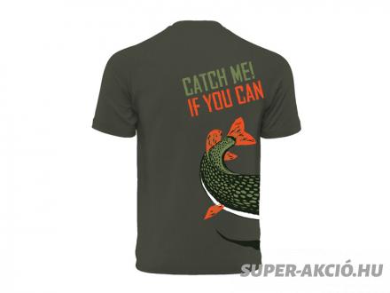 Delphin Catch Me Csuka Mintás Horgász Póló XXXXL-es King Size 4