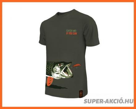 Delphin Catch Me Csuka Mintás Horgász Póló XXXL-es
