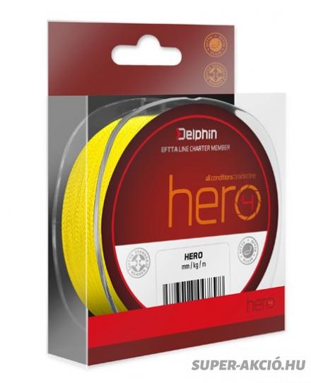 Delphin Hero 4 Szálas Sárga Színű Gazdaságos Kiszerelés Fonott Zsinór 1000m 0,16mm 2