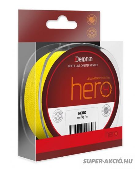 Delphin Hero 4 Szálas Sárga Színű Fonott Zsinór 300m 0,14mm 2