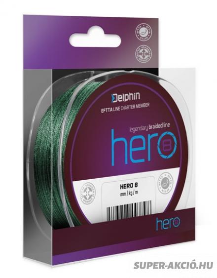 Delphin Hero 8 Szálas Zöld Színű Fonott Zsinór 300m 0,40mm 2