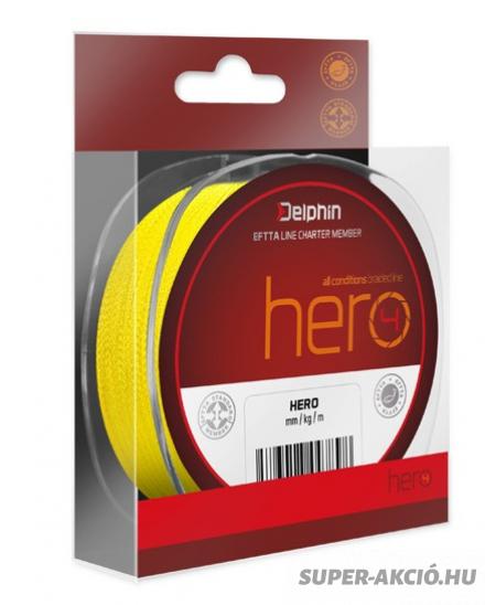 Delphin Hero 4 Szálas Sárga Színű Fonott Zsinór 117m 0,30mm 2