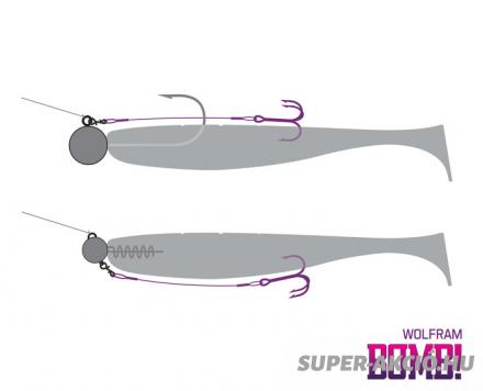 Delphin Bomb Twisto Wolfram Kész Szerelék 8cm 6-os Horoggal 3db 3
