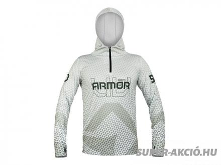 Delphin Uv Armor Kapucnis Hosszúujjú Póló Fehér Oliva Zöld Xl 2