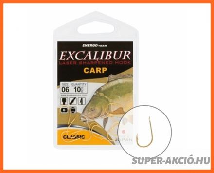 Excalibur Carp Classic Gold Pontyozó Horog 1-es 6db/csomag