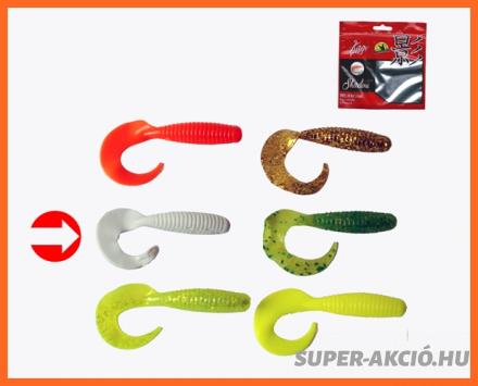 Frenetic Egyfarkú Twister Műcsali 7cm 5db Fehér