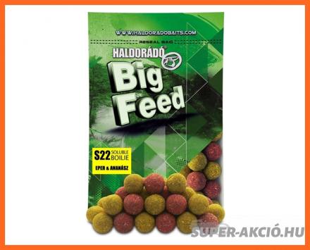Haldorádó Big Feed S22 Soluble Oldódó Horgász Bojli Eper Ananász 22mm 800g