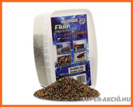 Haldorádó Fluo Mikro Horgász Pelletek 400gr 2mm Brutális Májas