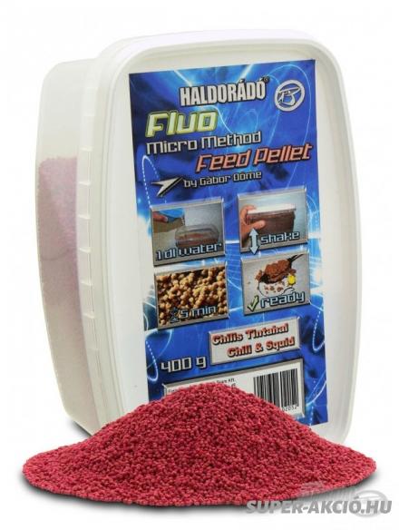 Haldorádó Fluo Mikro Horgász Pelletek 400gr 2mm Csilis Tintahalas 2