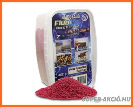 Haldorádó Fluo Mikro Horgász Pelletek 400gr 2mm Vörös Gyümölcs