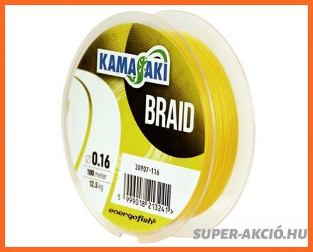 Kamasaki Braid Yellow Fonott Zsinór 100m 0.16mm 13.5K