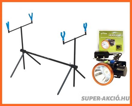 Kamasaki Economic 2 Botos Horgász Rod Pod Fejlámpával