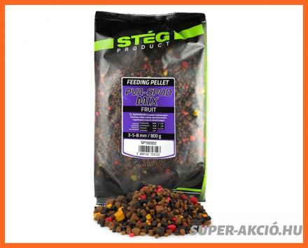 Stég Product Pva Spod Horgász Pellet Mix Gyümölcsös 3-8mm 800g