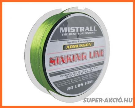 Mistrall Admunson Süllyedő Fonott Horgász Előkezsinór 10m 30Lbs