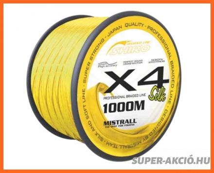 Mistrall Shiro X4 Fluo Fonott Zsinór 1000m 0.17mm 15.10Kg