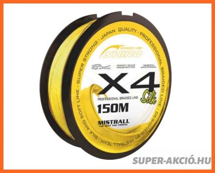 Mistrall Shiro X4 Fluo Fonott Zsinór 150m 0.13mm 9.60Kg