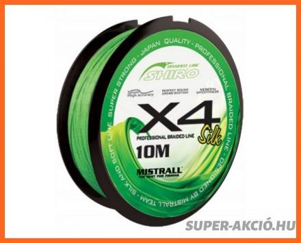Mistrall Shiro Silk X4 Fonott Horgász Előkezsinór 10m 0.04mm 2.94Kg