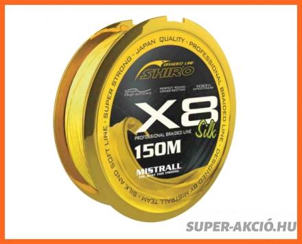 Mistrall Shiro X8 Fluo Fonott Zsinór 150m 0.13mm 11.20Kg