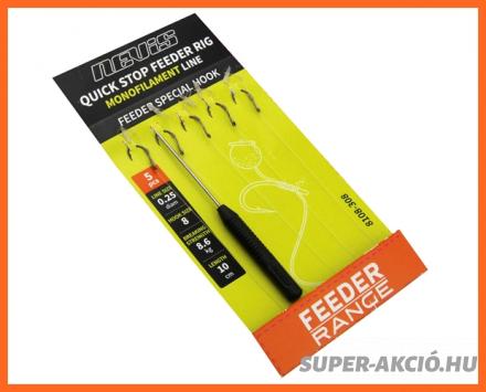 Nevis Előkötött Feeder Horog Monofil Zsinóron 6-os 5db/csomag