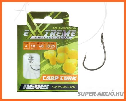 Nevis Előkötött Pontyozó Horog 40cm 0.25mm 4-es 10db/csomag