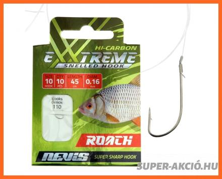 Nevis Előkötött Bodorkázó Horog 0.10mm 16-os Horoggal 10db/csomag