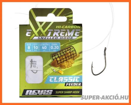 Nevis Előkötött Feeder Horog 40cm 0.22mm 6-os Horoggal 10db/csomag
