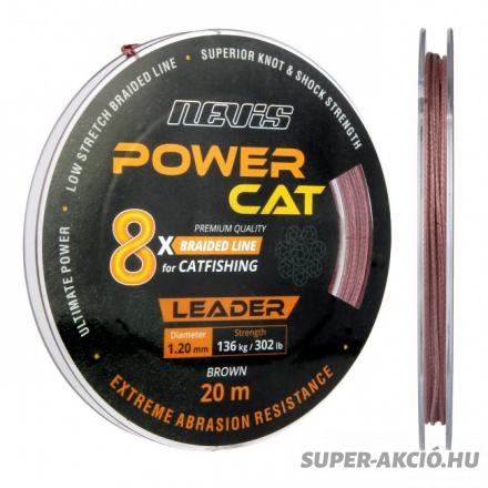 Nevis Power Cat Leader X8 Előkezsinór 1,20mm 20m 136Kg Harcsázó Kiegészítő 2