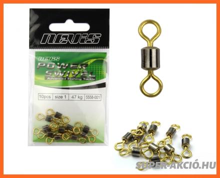 Nevis Power Swivel Erősített Horgász Forgó 3-as 40Kg 10db/csomag