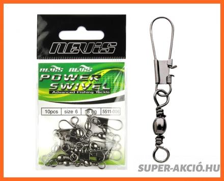 Nevis Power Swivel Horgász Forgós Kapocs 6-os 18Kg 10db/csomag