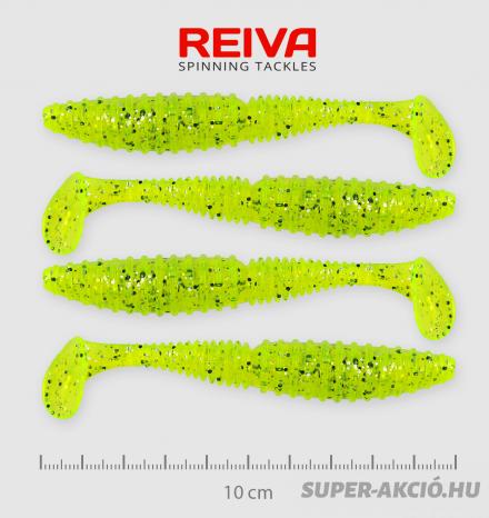 Nevis Reiva Zander Power Shad Műcsali 10cm 4db Neonzöld Flitter 2