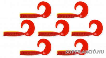 Nevis Twister Horgász Műcsalik 6cm 7db Sárga Piros