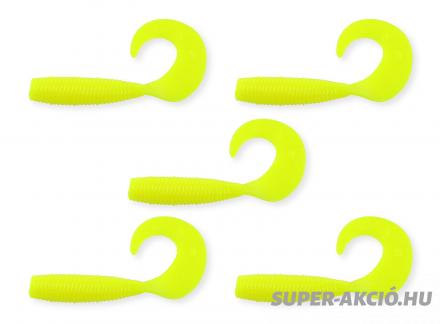 Nevis Twister Horgász Műcsalik 7,5cm 5db Citromsárga 2