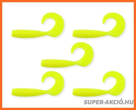 Nevis Twister Horgász Műcsalik 7,5cm 5db Citromsárga