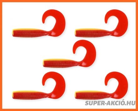 Nevis Twister Horgász Műcsalik 7,5cm 5db Sárga Piros