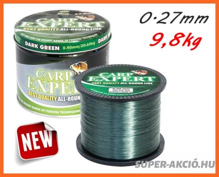 Carp Expert Dark Green Fém Dobozos Szuper Erős 1200m 0.27mm, Horgász Zsinór
