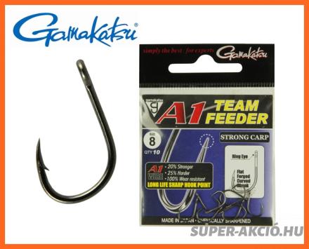 Gamakatsu A1 Team Feeder Strong Carp 10-es, Erős Pontyozó Horog