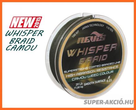 Nevis Whisper Magas Kopásálló Terepszínű 0,20 mm 100m, Fonott Zsinór