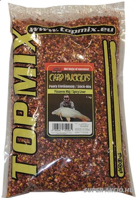 Top Mix Carp Nuggets 1kg Horgász Etetőanyag Fűszeres Májas 2