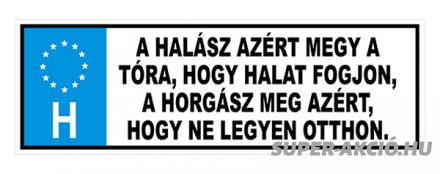 Tréfa Rendszám Egyedi Feliratos 1-es, Horgász Ajándék 2