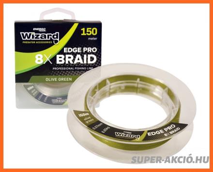 Wizard Edge Pro X8 Fonott Zsinór Olive 150m 0.08mm 7.45Kg
