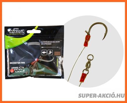 Wizard Monster Round Braid Rig Harcsázó Előke 11.0-ás Horoggal