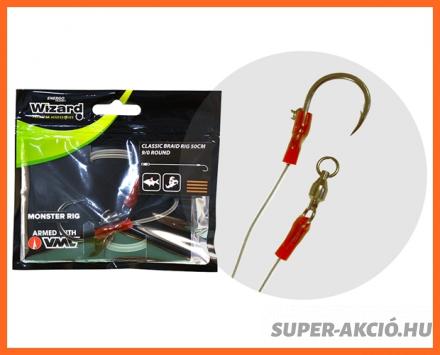 Wizard Monster Round Braid Rig Harcsázó Előke 9.0-ás Horoggal