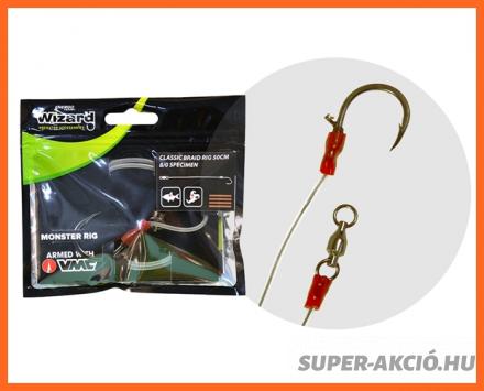 Wizard Monster Specimen Braid Rig Harcsázó Előke 8.0-ás Horoggal