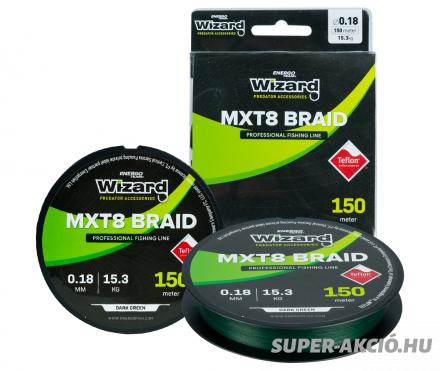 Wizard MXT8 Profi Verseny Pergető Fonott Zsinór 150m 0,10mm 2
