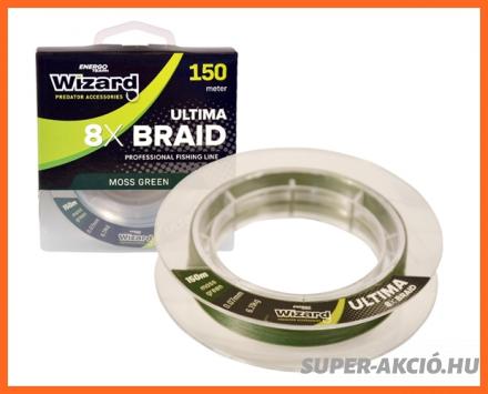 Wizard Ultima 8X Braid Fonott Zsinór Zöld 150m 0.08mm 6.85Kg