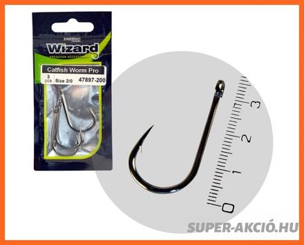 Wizard Worm Pro Harcsázó Horog 5.0-ás 3db/csomag