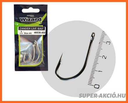 Wizard Zander Live Bait Süllőző Horog 4.0-ás 3db/csomag